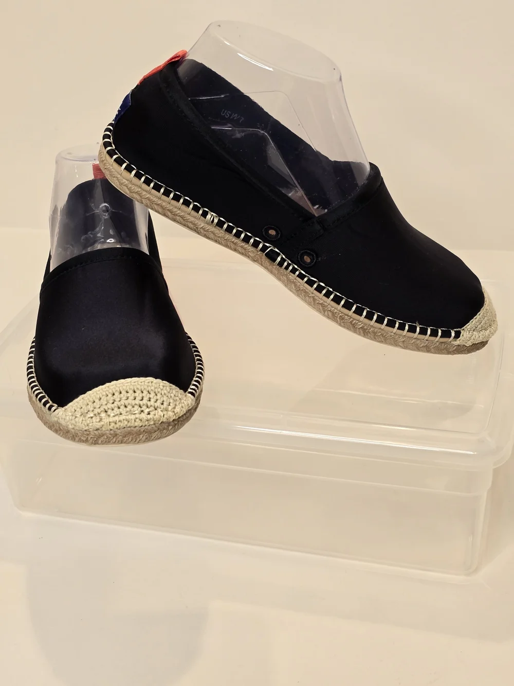 Women's Black Canvas Espadrille Slip-Ons Size 7
